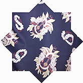 1100007 Gitaar print donkerblauw laatste coupon 2,1 meter