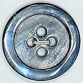 P1616-24 Parelmoer van rivierschelp blauw geverfd 15 mm UITVERKOCHT!!!